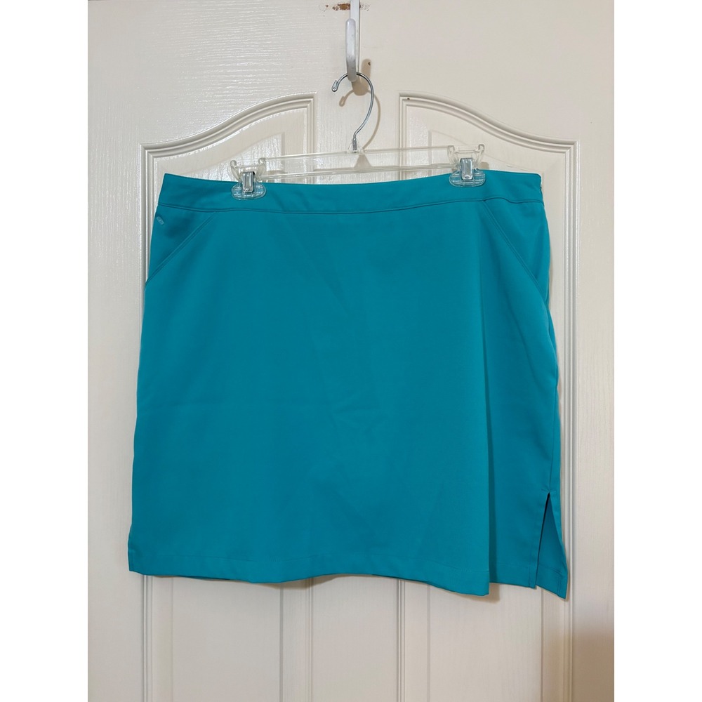 Coral Bay Golf Skort Womens 16 Teal Blue Active Skirt Pockets Stretch Athletic